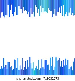 Modern background from vertical stripes in blue tones - vector graphic design on white background