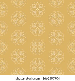 Modern background Wallpaper with geometric pattern on a gold backdrop, vector