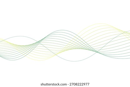 Diseño simple verde y amarillo de la onda de fondo moderna