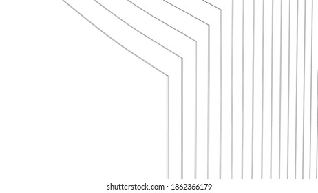 Fondo moderno de olas de muchas superficies. Ilustración vectorial. Presentado en 3d