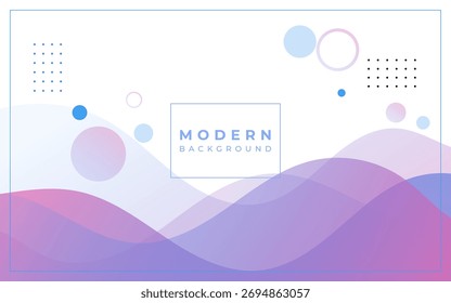 Modernas ondas de fondo púrpura y azul gradaciones abstractas memphis.Vector eps 10