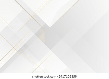 Modern background, white and gray gradient, gold, line, abstract , pattern, slash effect style. Vector