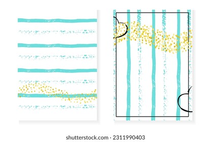 Modern Background. White Mothers Particles. Stripe Stylish Cover. Save Date Particle Set. Turquoise Polka Frame. Mint Offer. Birthday Illustration. Golden Modern Background