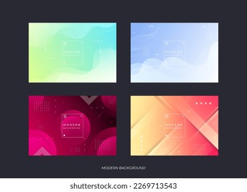 Fondo moderno.4 Colección Set.Gradation. Efecto geométrico EPS 10