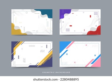 Modern background.4 Collection Set.Gradation. Geometric Effect ,memphis style,line.light color