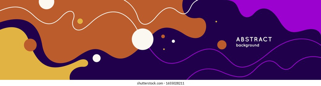 Modern backgrounds with abstract elements and dynamic shapes. Compositions of colored spots. Vector illustration. Template for design and creative ideas.