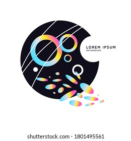 Modern backgrounds with abstract elements and dynamic shapes. Compositions of colored spots. Vector illustration. Template for design and creative ideas.