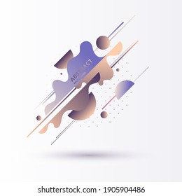Modern backgrounds with abstract elements and dynamic shapes. Compositions of colored spots. Vector illustration. Template for design and creative ideas.