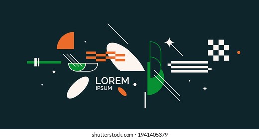 Modern backgrounds with abstract elements and dynamic shapes. Compositions of colored spots. Vector illustration. Template for design and creative ideas.