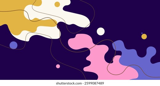 Modern backgrounds with abstract elements and dynamic shapes. Compositions of colored spots. Vector illustration. Template for design and creative ideas.