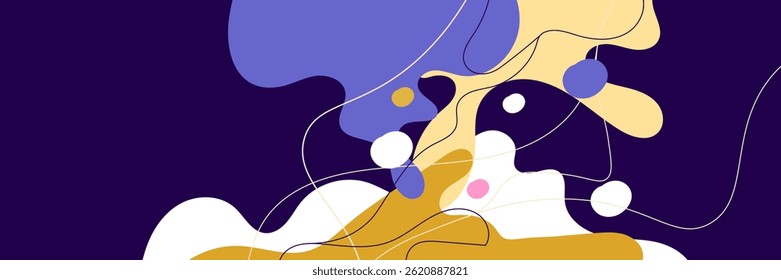 Modern backgrounds with abstract elements and dynamic shapes. Compositions of colored spots. Template for design and creative ideas. Vector illustration. 