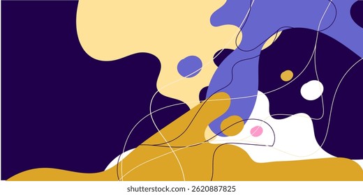 Modern backgrounds with abstract elements and dynamic shapes. Compositions of colored spots. Template for design and creative ideas. Vector illustration. 