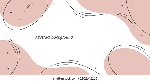 Modern backgrounds with abstract elements and lines. Template for design with spots of pastel colors. Vector illustration