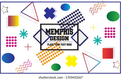 Modern Backgrounds of Memphis Patterns with Color Gradation