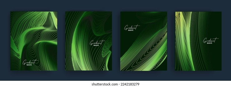 Modern backgrounds twisted wavy green lines. Ecological swirl for creative ideas. Organic lines for prints, social media, banners, invitations, branding design, covers. Vector illustration.