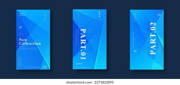 modern background.template story, abstract frame, bright blue memphis gradation eps 10