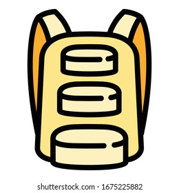 Modern backpack icon. Outline modern backpack vector icon for web design isolated on white background