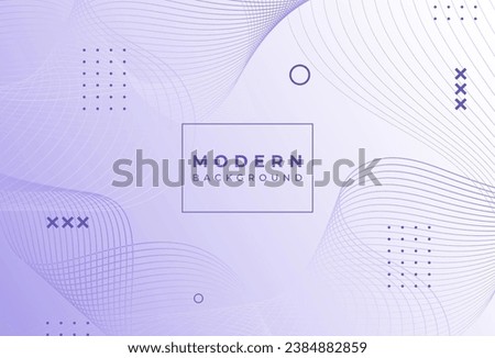 Modern backround. color gradient soft. white and purple. line wave effect. abstarct memphis