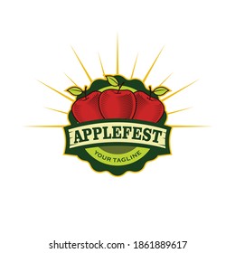 modern badge cider apple fest logo design vector template symbol