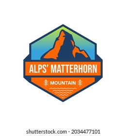 modern badge design alps' matterhorn africa mountain