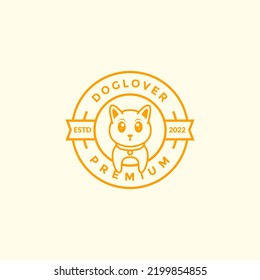 modern badge with dog logo design