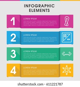 Modern badge infographic template. infographic design with badge icons includes ribbon, light exposure. can be used for presentation, diagram, annual report, web design. 