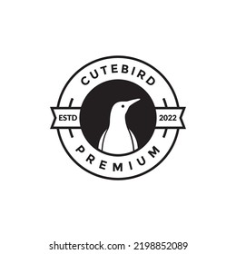 modern badge with penguin logo design