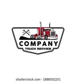 Modern badge truck service illustration vector