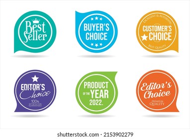 Modern badges collection of customers editors and buyers choice