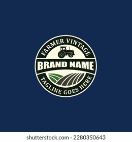Diseño del logotipo para agricultores de insignias modernas