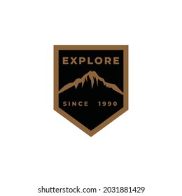 Modern Badges Hiking Explore Logo
