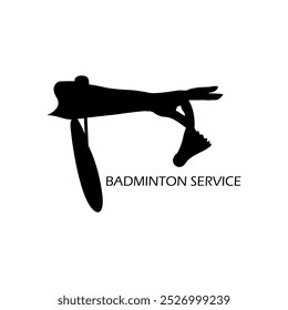 Modern badminton sports service silhouette logo concept