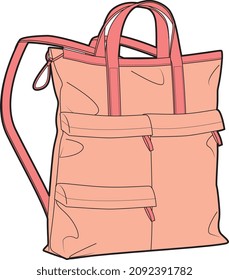 MODERN BAG FOR CASUAL USE VECTOR SKETCH