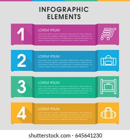 Modern baggage infographic template. infographic design with baggage icons includes luggage storage. can be used for presentation, diagram, annual report, web design.