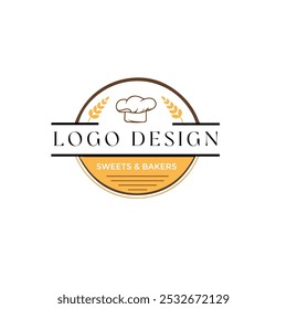 Modern Bakery Logo Design with chief Cap icon and purity logo