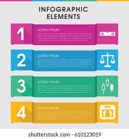 Modern balance infographic template. infographic design with balance icons includes floor scales. can be used for presentation, diagram, annual report, web design. 