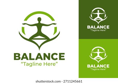 A modern balance-themed logo representing stability and calm, ideal for wellness services, spas, and mindful lifestyle brands.