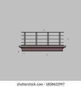 Modern balcony house, vector design