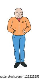 Modern bald man 