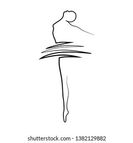 modern ballet dancer, ballerina. abstract logo icon