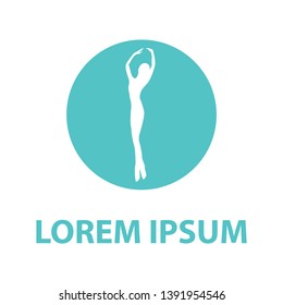 modern ballet dancer, ballerina. vector logo template