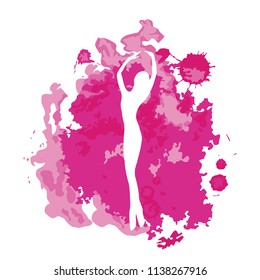 modern ballet dancer, watercolor effect, logo icon