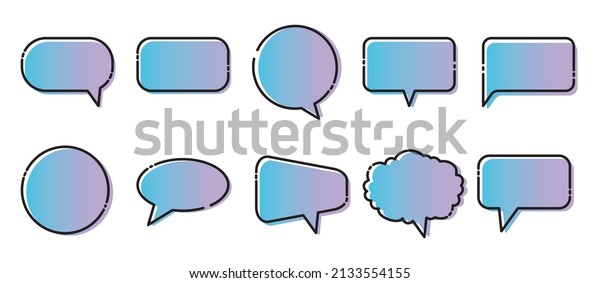 Modern Ballon Bubble Speech Set Shape Stock Vector (Royalty Free ...