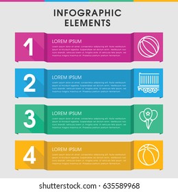Modern balloon infographic template. infographic design with balloon icons includes cargo trailer, balloon. can be used for presentation, diagram, annual report, web design.