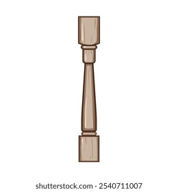 modern balustrade wooden cartoon. classic custom, craftsmanship installation, durable elegant modern balustrade wooden sign. isolated symbol vector illustration