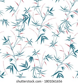 Modern Bamboo forest seamless pattern in vector EPS10 Nature. Japan,China oriental mood.Plant Green with leaves in Rainforest design for fashion, fabric, web, wallpaper, wrapping and all print