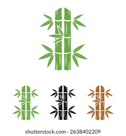 Modern bamboo tree logo design vector icon template