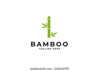 Modern bamboo tree logo vector design