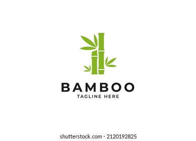 Modern bamboo tree logo vector design