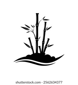 Modern bamboo tree logo vector design template	